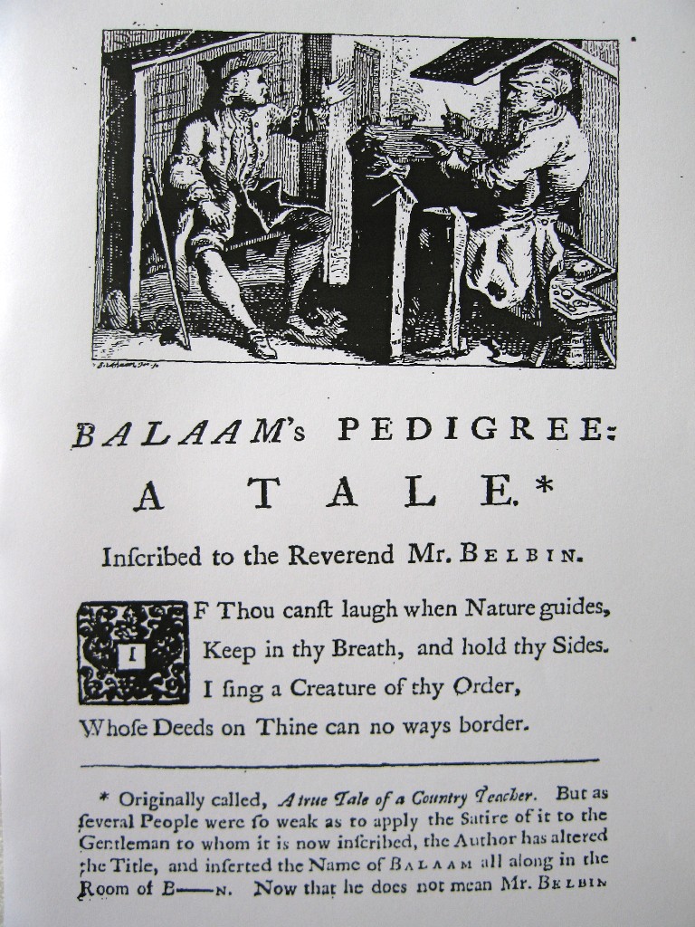 BALAAM'S PEDIGREE - An 18th Century Manuscript