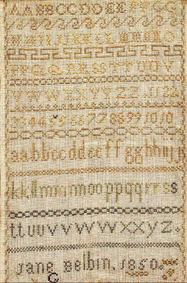 Sampler made by Jane BELBIN in 1850
