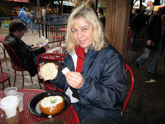 Enjoying a Soup Loaf