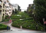 Looking up Lombard Street